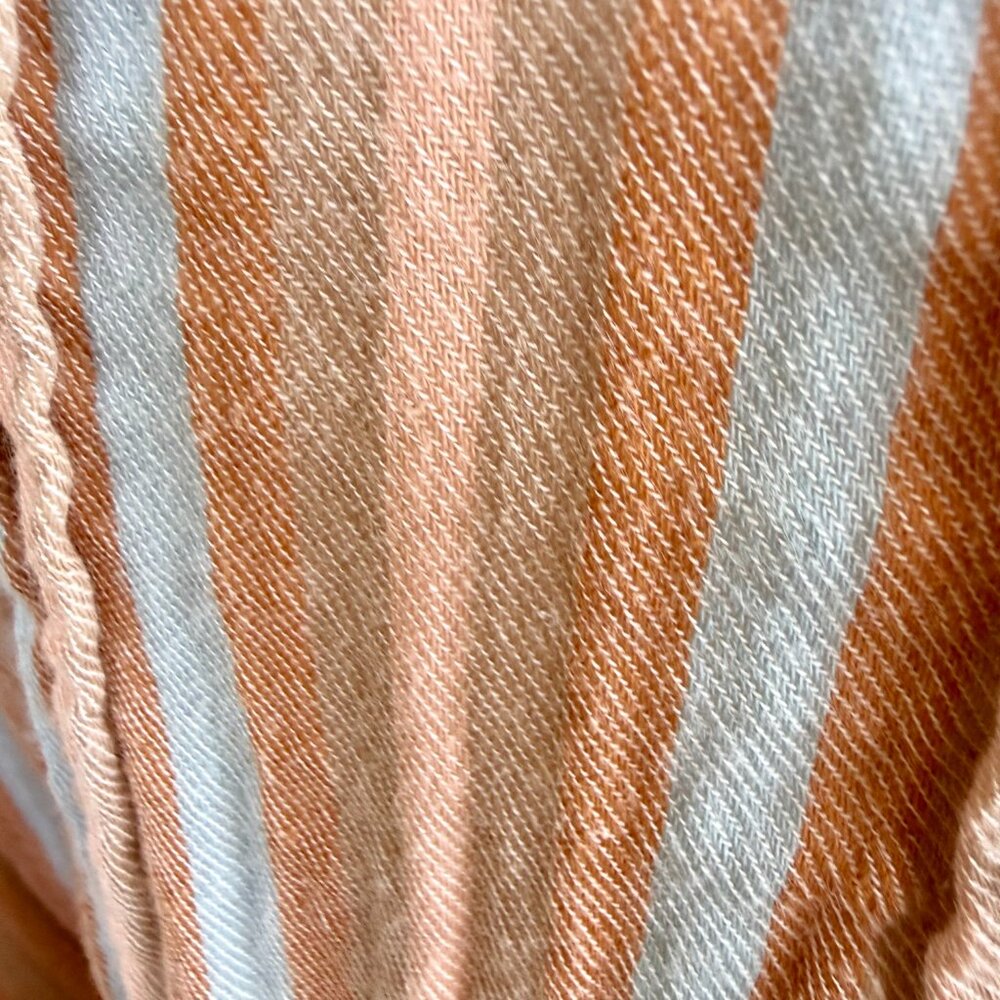 Faherty Dress Organic Cotton Stiped Sleeveless Tan Blue Multi Plus (XXL) - Picture 7 of 11
